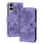 Samsung Galaxy S25 Edge 5G Cartoon Sakura Cat Embossed Leather Phone Case - Purple