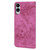 Samsung Galaxy S25 Edge 5G Cartoon Sakura Cat Embossed Leather Phone Case - Rose Red