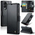 Samsung Galaxy S25 Edge 5G CaseMe 023 Butterfly Buckle Litchi Texture RFID Anti-theft Leather Phone Case - Black