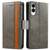 Samsung Galaxy S25 Edge 5G CaseNeo Splicing Dual Magnetic Buckle Leather Phone Case - Gray