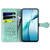 Samsung Galaxy S25 Edge 5G Cat and Dog Embossed Leather Phone Case - Green