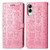 Samsung Galaxy S25 Edge 5G Cat and Dog Embossed Leather Phone Case - Pink Samsung Galaxy S25 Edge 5G Cat and Dog Embossed Leather Phone Case - Pink