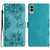 Samsung Galaxy S25 Edge 5G Cherry Blossom Butterfly Skin Feel Embossed PU Phone Case - Green