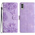 Samsung Galaxy S25 Edge 5G Cherry Blossom Butterfly Skin Feel Embossed PU Phone Case - Purple
