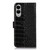 Samsung Galaxy S25 Edge 5G Crocodile Top Layer Cowhide Leather Phone Case - Black