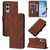 Samsung Galaxy S25 Edge 5G Crossbody 3D Embossed Flip Leather Phone Case - Brown