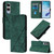 Samsung Galaxy S25 Edge 5G Crossbody 3D Embossed Flip Leather Phone Case - Dark Green