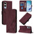 Samsung Galaxy S25 Edge 5G Crossbody 3D Embossed Flip Leather Phone Case - Wine Red Samsung Galaxy S25 Edge 5G Crossbody 3D Embossed Flip Leather Phone Case - Wine Red