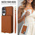 Samsung Galaxy S25 Edge 5G Crossbody Dual-buckle Wallet RFID Back Leather Phone Case - Brown