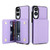 Samsung Galaxy S25 Edge 5G Crossbody Dual-buckle Wallet RFID Back Leather Phone Case - Light Purple
