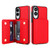 Samsung Galaxy S25 Edge 5G Crossbody Dual-buckle Wallet RFID Back Leather Phone Case - Red