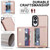 Samsung Galaxy S25 Edge 5G Crossbody Dual-buckle Wallet RFID Back Leather Phone Case - Rose Gold