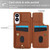 Samsung Galaxy S25 Edge 5G Crossbody Flower Pattern Leather Phone Case - Brown