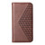 Samsung Galaxy S25 Edge 5G Cubic Grid Calf Texture Magnetic Leather Phone Case - Brown