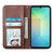 Samsung Galaxy S25 Edge 5G Cubic Grid Calf Texture Magnetic Leather Phone Case - Brown