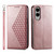 Samsung Galaxy S25 Edge 5G Cubic Grid Calf Texture Magnetic Leather Phone Case - Rose Gold