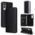Samsung Galaxy S25 Edge 5G Cubic Grid Texture Flip Leather Phone Case - Black