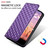 Samsung Galaxy S25 Edge 5G Cubic Grid Texture Flip Leather Phone Case - Purple