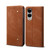 Samsung Galaxy S25 Edge 5G Denim Texture Casual Style Horizontal Flip Leather Case - Brown