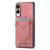 Samsung Galaxy S25 Edge 5G Denim Texture Leather Skin Phone Case with Card Slot - Pink