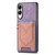 Samsung Galaxy S25 Edge 5G Denim Texture Leather Skin Phone Case with Card Slot - Purple