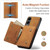 Samsung Galaxy S25 Edge 5G DG.MING M1 Series 3-Fold Multi Card Wallet + Magnetic Phone Case - Brown Samsung Galaxy S25 Edge 5G DG.MING M1 Series 3-Fold Multi Card Wallet + Magnetic Phone Case - Brown