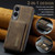 Samsung Galaxy S25 Edge 5G DG.MING M2 Series 3-Fold Multi Card Bag + Magnetic Phone Case - Coffee