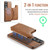 Samsung Galaxy S25 Edge 5G DG.MING MAGKING-K3 Series MagSafe RFID Card Bag Detachable Phone Case - Brown