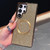 Samsung Galaxy S25 Edge 5G Electroplating PC Glitter Grain MagSafe Phone Case - Gold