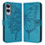 Samsung Galaxy S25 Edge 5G Embossed Butterfly Leather Phone Case - Blue