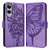 Samsung Galaxy S25 Edge 5G Embossed Butterfly Leather Phone Case - Purple