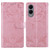 Samsung Galaxy S25 Edge 5G Embossed Floral Pattern Leather Phone Case - Pink