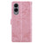 Samsung Galaxy S25 Edge 5G Embossed Floral Pattern Leather Phone Case - Pink