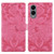 Samsung Galaxy S25 Edge 5G Embossed Floral Pattern Leather Phone Case - Rose Red