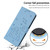 Samsung Galaxy S25 Edge 5G Embossed Kitten Phone Leather Case with Lanyard - Blue