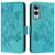 Samsung Galaxy S25 Edge 5G Embossed Rose RFID Anti-theft Leather Phone Case - Light Blue
