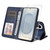 Samsung Galaxy S25 Edge 5G ENKAY Card Wallet Calf Texture Leather Phone Case with Screen Film - Blue
