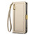 Samsung Galaxy S25 Edge 5G ESEBLE E11 Colorful Litchi Pattern Zipper Wallet Leather Phone Case - Khaki