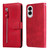 Samsung Galaxy S25 Edge 5G Fashion Calf Texture Zipper Leather Phone Case - Red