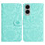 Samsung Galaxy S25 Edge 5G Floral Embossed Pattern Leather Phone Case - Light Green