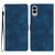 Samsung Galaxy S25 Edge 5G Flower Butterfly Embossing Pattern Leather Phone Case - Blue