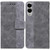 Samsung Galaxy S25 Edge 5G Geometric Embossed Leather Phone Case - Grey