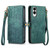 Samsung Galaxy S25 Edge 5G Geometric Zipper Wallet Side Buckle Leather Phone Case - Green Samsung Galaxy S25 Edge 5G Geometric Zipper Wallet Side Buckle Leather Phone Case - Green