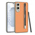 Samsung Galaxy S25 Edge 5G GKK Metal Paint Skin Feel Leather Phone Case with Pen - Orange