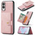 Samsung Galaxy S25 Edge 5G JEEHOOD J01 Retro Magnetic Detachable Wallet Phone Case - Pink