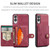 Samsung Galaxy S25 Edge 5G JEEHOOD J01 Retro Magnetic Detachable Wallet Phone Case - Red