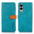 Samsung Galaxy S25 Edge 5G KHAZNEH Dual-color Cowhide Texture Flip Leather Phone Case - Blue