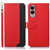 Samsung Galaxy S25 Edge 5G KHAZNEH Litchi Texture Leather RFID Phone Case - Red