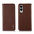 Samsung Galaxy S25 Edge 5G KHAZNEH Nappa Top Layer Cowhide Leather Phone Case - Brown