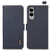 Samsung Galaxy S25 Edge 5G KHAZNEH Side-Magnetic Litchi Genuine Leather RFID Phone Case - Blue